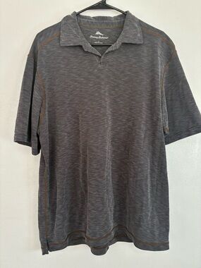 Tommy Bahama Charcoal Gray Short Sleeve Polo